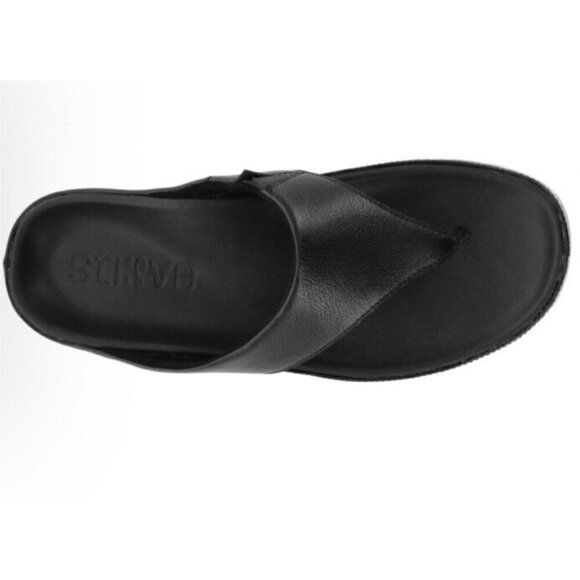 Strive Maui Black Leather Sandals‎ Size 9 New - Picture 2 of 3